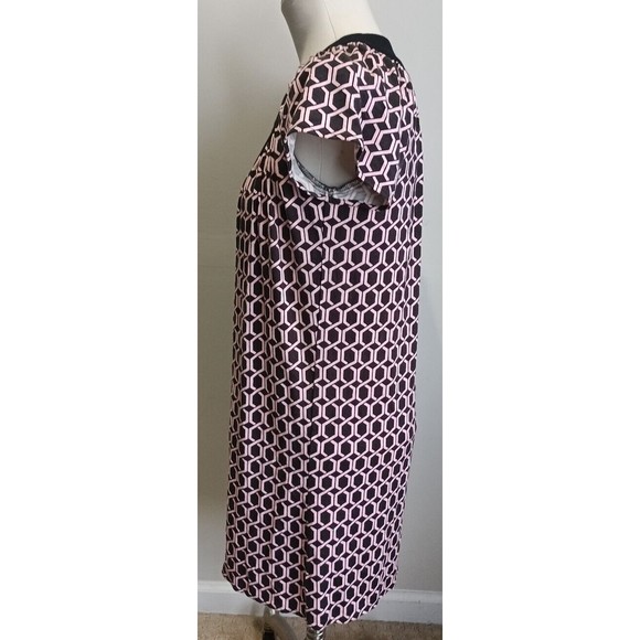 MILLY of New York USA Made Geometric Pink Black Print Mini Dress Small - Picture 2 of 9
